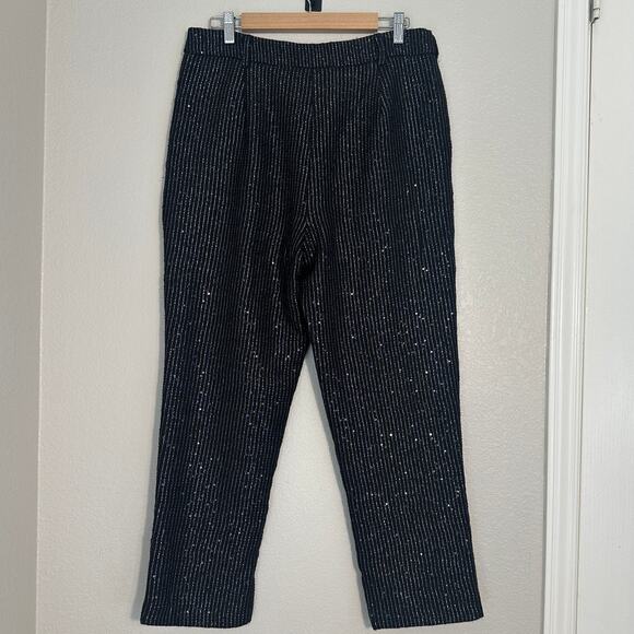 Walter Baker Black Tyler Pant, Sparkle Tweed, Cropped, Holiday,  Size 12 NWOT - Picture 3 of 12